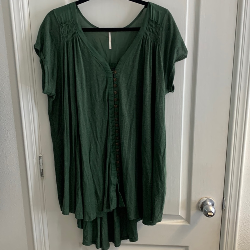 Free People long green top
